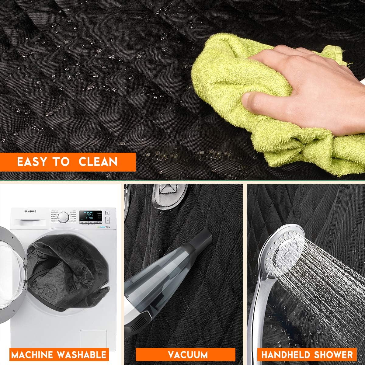 Ultimate Waterproof Dog Car Seat Cover - Non-Slip Back Seat Protector for Pets and Kids - Universal Fit for Cars, Trucks, and SUVs - Black