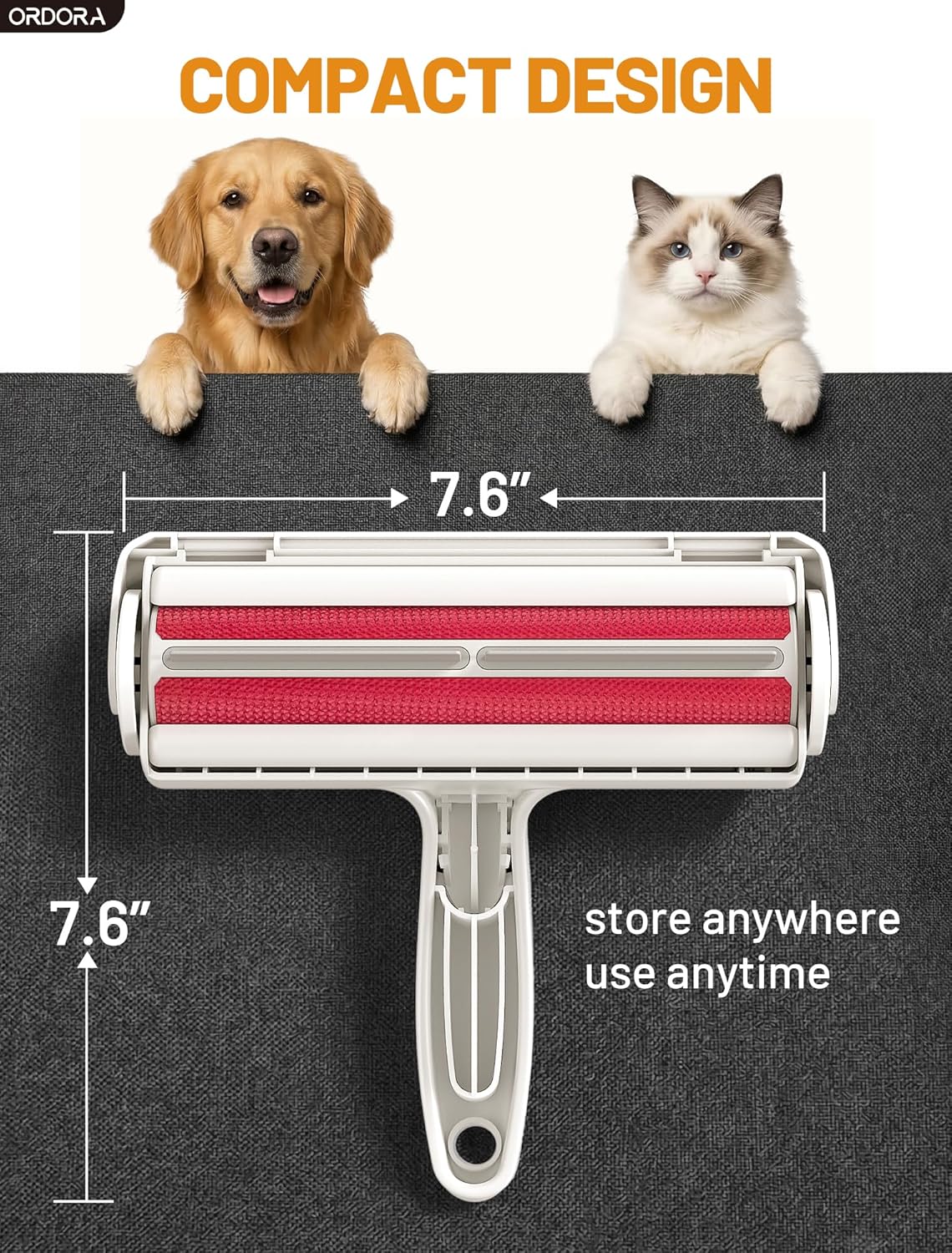Ultimate Pet Hair Removal Tool: Eco-Friendly Lint Roller for Effortless Cleaning of Dog & Cat Hair on Furniture, Bedding, and More