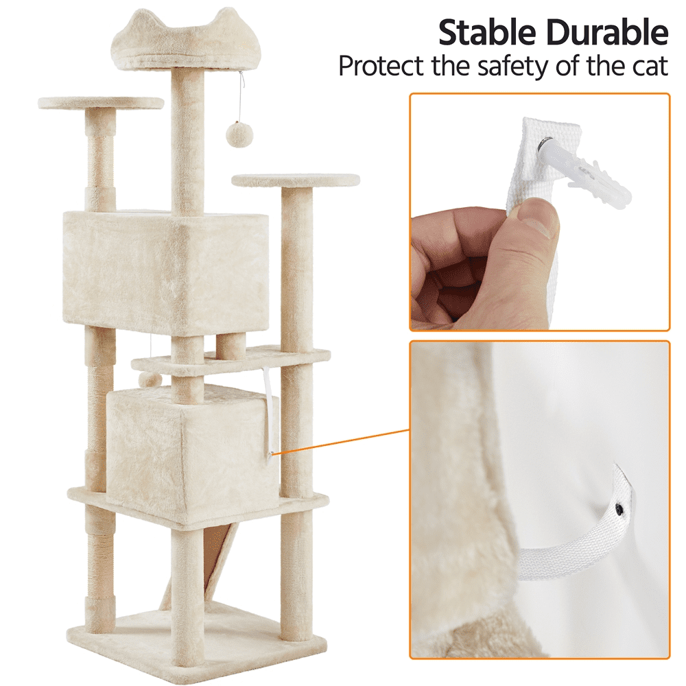 Deluxe 70" Multi-Level Cat Tree with Cozy Condos and Fun Scratching Posts - Perfect for Active Kittens!