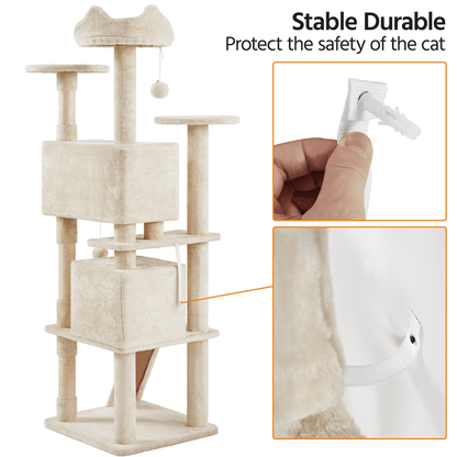 Deluxe 70" Multi-Level Cat Tree with Cozy Condos and Fun Scratching Posts - Perfect for Active Kittens!