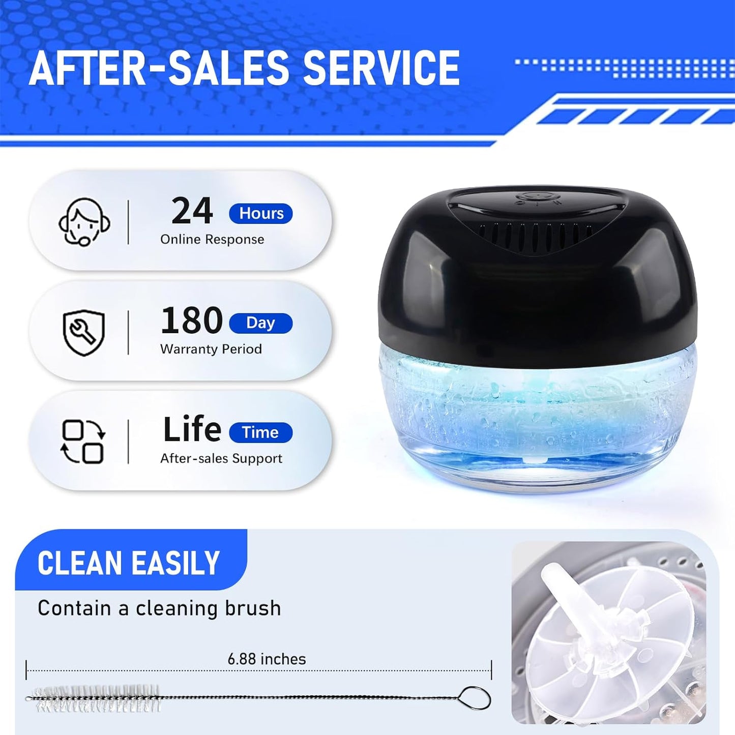 Purifier Air Washer, Air Fresher Aroma Diffuser for Home, Office, Air Purifier with Night Light (Black)