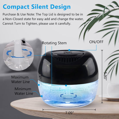 Purifier Air Washer, Air Fresher Aroma Diffuser for Home, Office, Air Purifier with Night Light (Black)