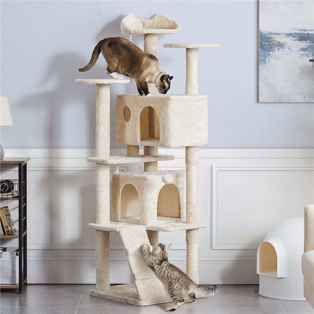 Deluxe 70" Multi-Level Cat Tree with Cozy Condos and Fun Scratching Posts - Perfect for Active Kittens!