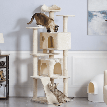 Deluxe 70" Multi-Level Cat Tree with Cozy Condos and Fun Scratching Posts - Perfect for Active Kittens!