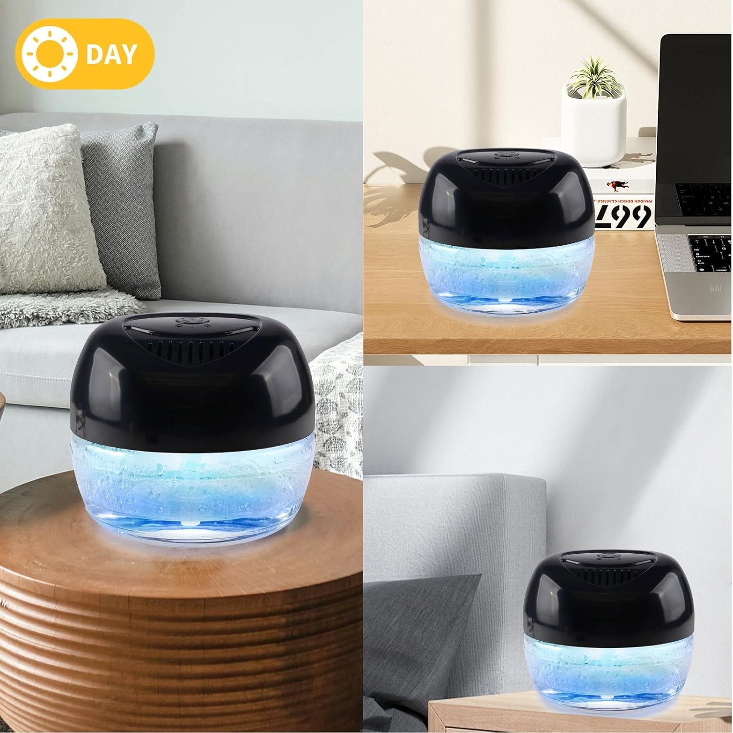 Purifier Air Washer, Air Fresher Aroma Diffuser for Home, Office, Air Purifier with Night Light (Black)