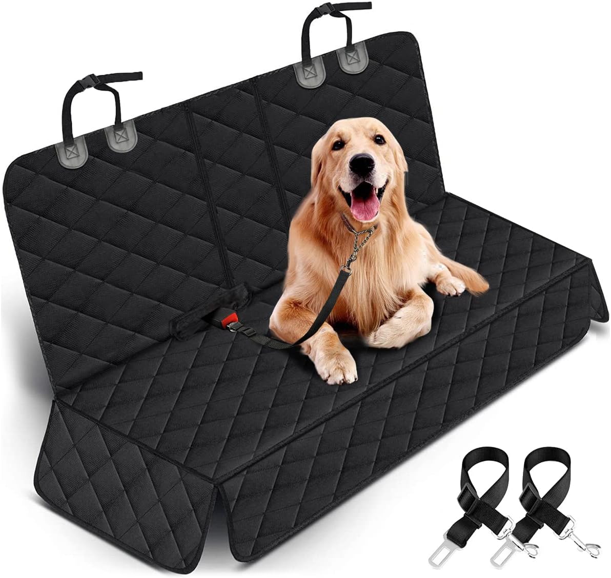 Ultimate Waterproof Dog Car Seat Cover - Non-Slip Back Seat Protector for Pets and Kids - Universal Fit for Cars, Trucks, and SUVs - Black