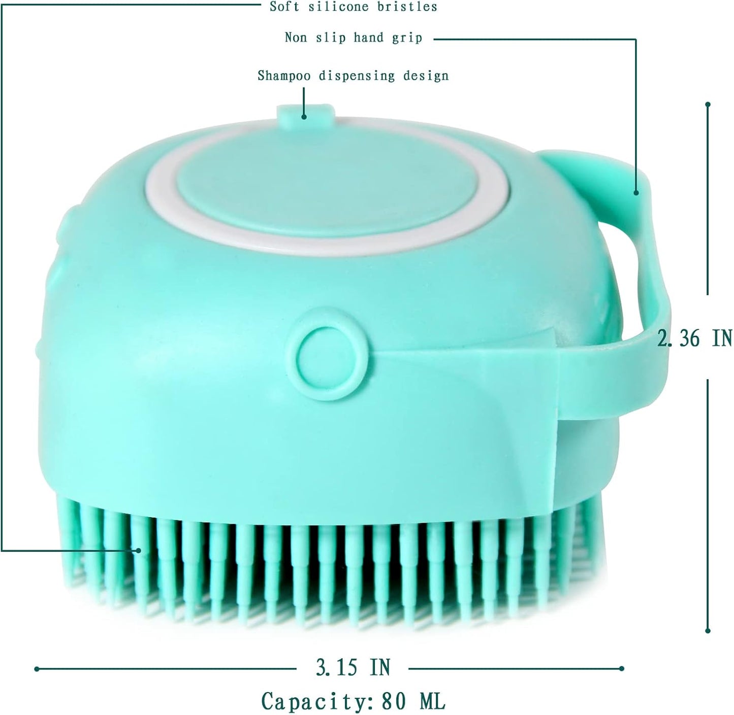 Ultimate Pet Bath Brush - Soft Silicone Shampoo Dispenser for Gentle Grooming of Dogs and Cats (Blue)