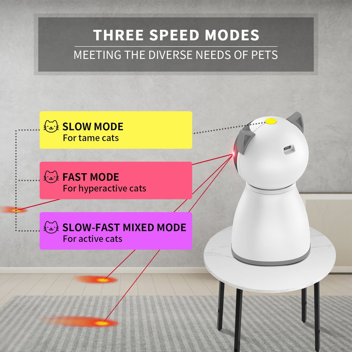 Revolutionary 4th Generation Motion Activated Cat Laser Toy - Interactive, Rechargeable Fun for Indoor Cats and Kittens!