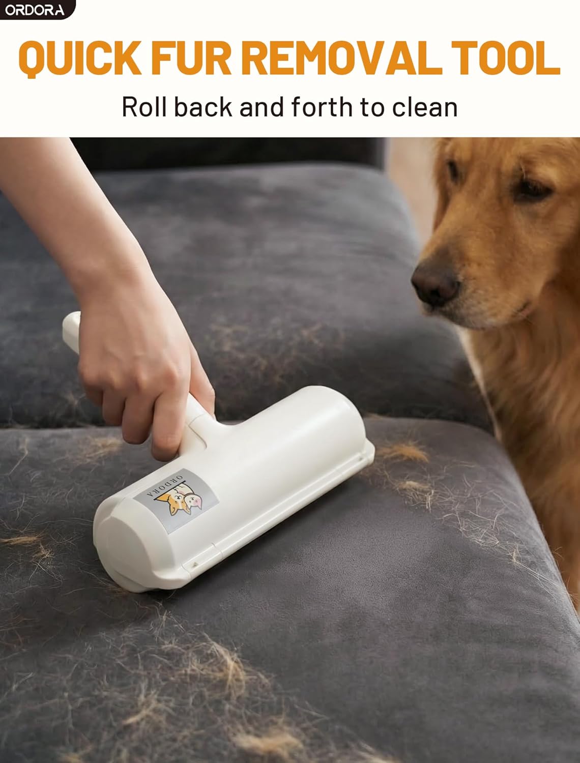 Ultimate Pet Hair Removal Tool: Eco-Friendly Lint Roller for Effortless Cleaning of Dog & Cat Hair on Furniture, Bedding, and More