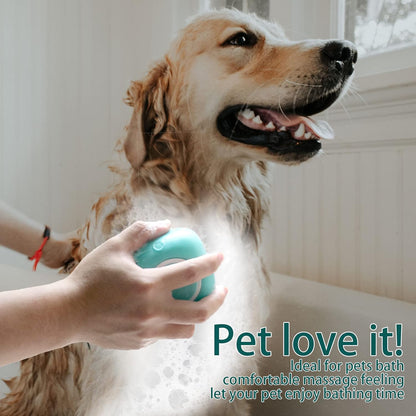 Ultimate Pet Bath Brush - Soft Silicone Shampoo Dispenser for Gentle Grooming of Dogs and Cats (Blue)