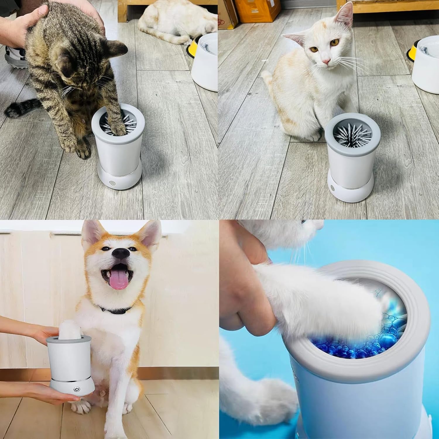 Electric Dog Paw Cleaner and Massager, Portable USB Rechargeable Paw Washing Cup, Automatic Foot Cleaning Machine for Small Dogs