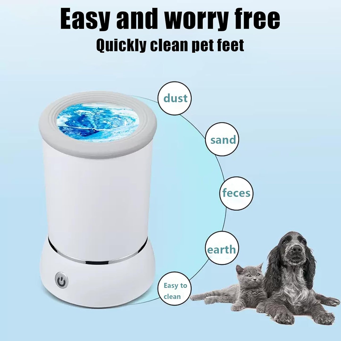Electric Dog Paw Cleaner and Massager, Portable USB Rechargeable Paw Washing Cup, Automatic Foot Cleaning Machine for Small Dogs