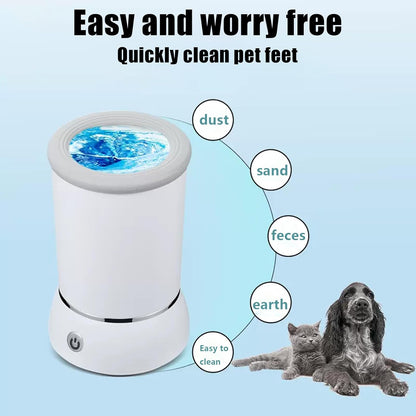 Electric Dog Paw Cleaner and Massager, Portable USB Rechargeable Paw Washing Cup, Automatic Foot Cleaning Machine for Small Dogs