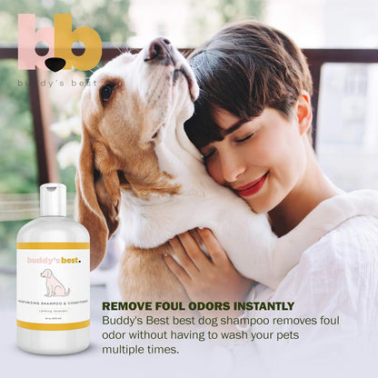 Transform Your Dog's Bath Time with Buddy's Best Calming Lavender Oatmeal Shampoo & Conditioner - 16oz of Gentle, Moisturizing Care for Sensitive Skin