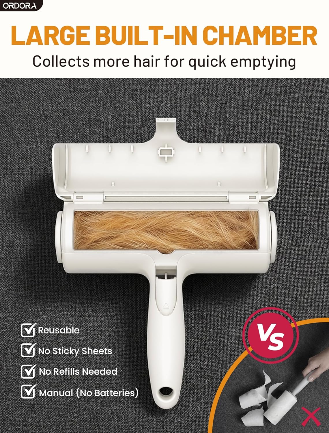 Ultimate Pet Hair Removal Tool: Eco-Friendly Lint Roller for Effortless Cleaning of Dog & Cat Hair on Furniture, Bedding, and More