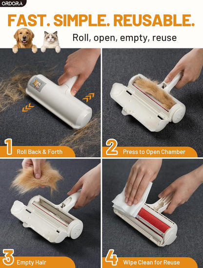 Ultimate Pet Hair Removal Tool: Eco-Friendly Lint Roller for Effortless Cleaning of Dog & Cat Hair on Furniture, Bedding, and More