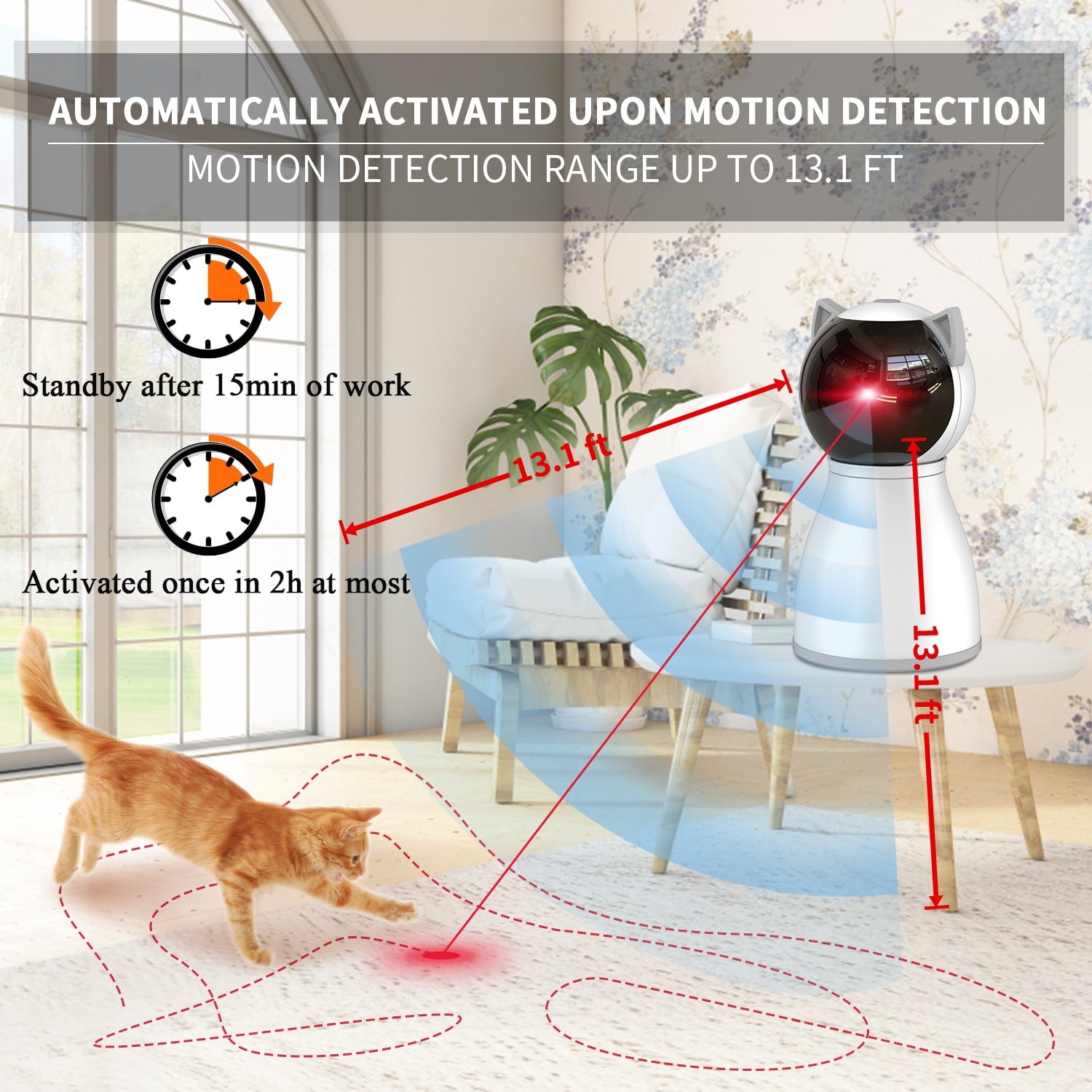 Revolutionary 4th Generation Motion Activated Cat Laser Toy - Interactive, Rechargeable Fun for Indoor Cats and Kittens!