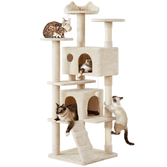 Deluxe 70" Multi-Level Cat Tree with Cozy Condos and Fun Scratching Posts - Perfect for Active Kittens!
