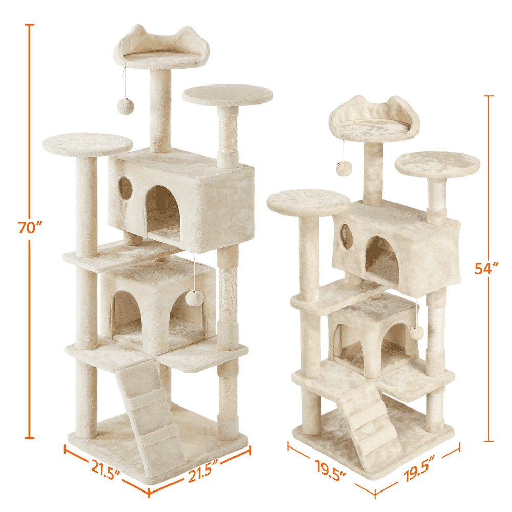 Deluxe 70" Multi-Level Cat Tree with Cozy Condos and Fun Scratching Posts - Perfect for Active Kittens!