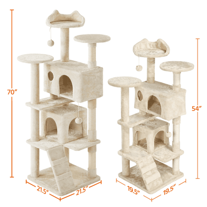 Deluxe 70" Multi-Level Cat Tree with Cozy Condos and Fun Scratching Posts - Perfect for Active Kittens!