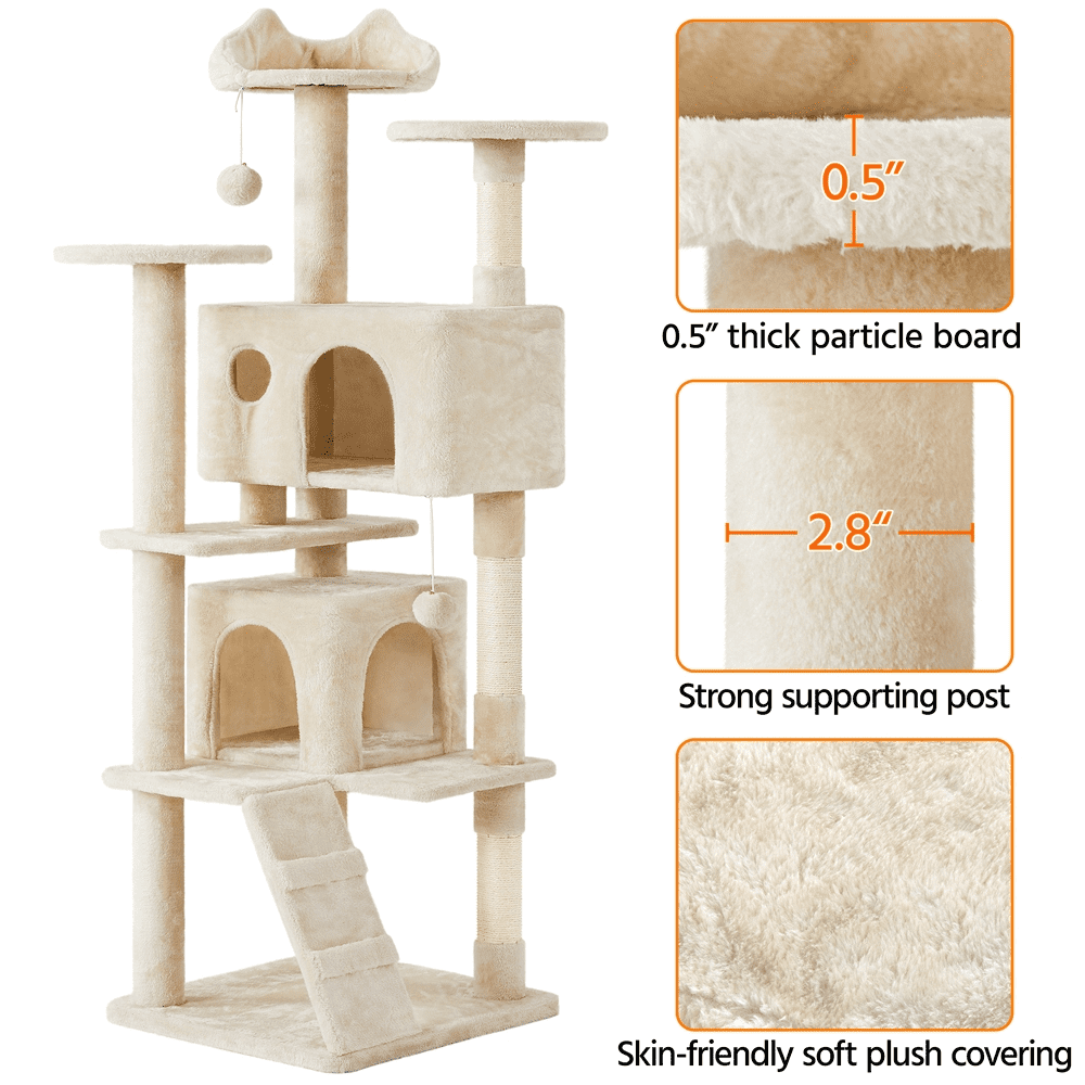 Deluxe 70" Multi-Level Cat Tree with Cozy Condos and Fun Scratching Posts - Perfect for Active Kittens!