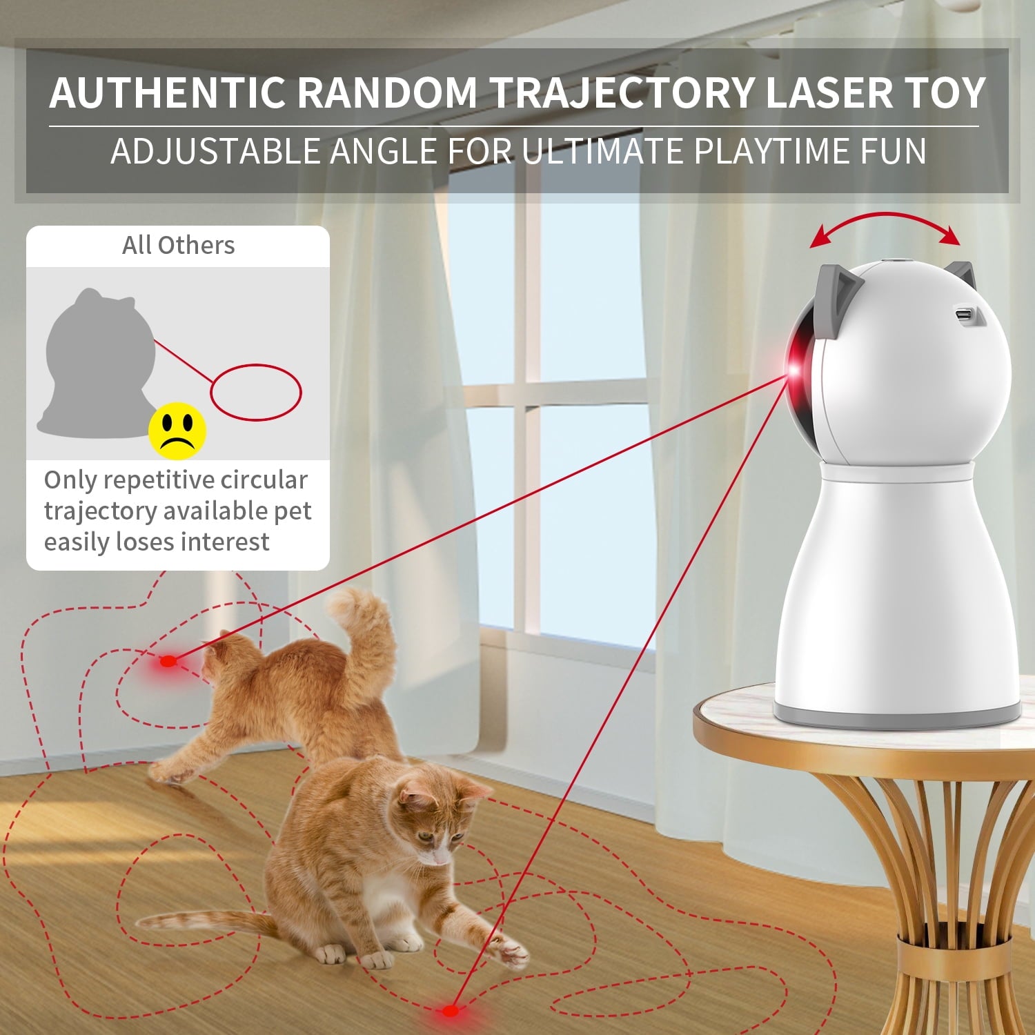 Revolutionary 4th Generation Motion Activated Cat Laser Toy - Interactive, Rechargeable Fun for Indoor Cats and Kittens!