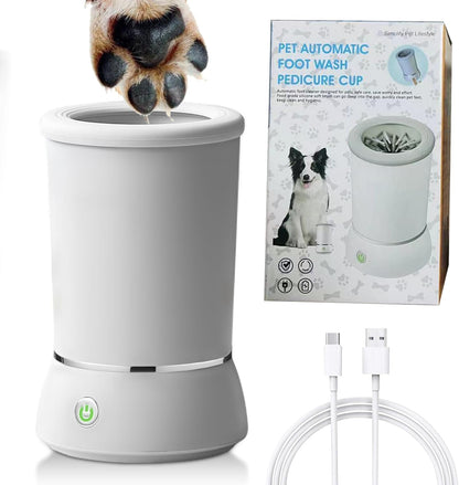 Electric Dog Paw Cleaner and Massager, Portable USB Rechargeable Paw Washing Cup, Automatic Foot Cleaning Machine for Small Dogs
